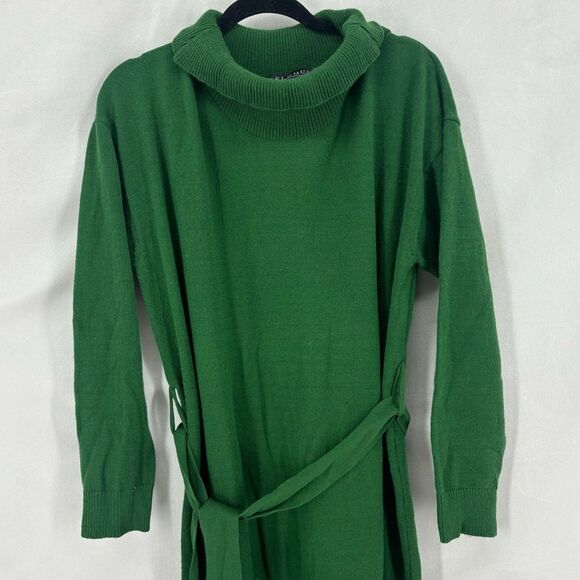 Eloquii Women’s Size 18 / 20 Green Knit Funnel Neck Fitted Sweater Maxi Dress - Picture 7 of 11